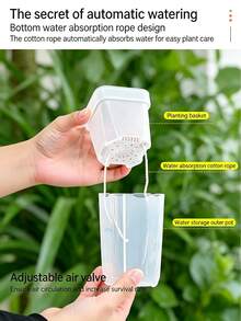 Mini Transparent Self-Watering Planter, Asymmetrical Shape With Water Level Indicator & Drainage Hole, PP Plastic Material, Suitable For Succulents, Air Plants, African Violets & Herbs - Multicolor - View 7