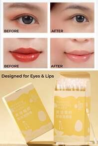 GUOXIAONIU 50pcs Pre-Soaked Butter Plant Extract Makeup Remover Pads, One Swipe Clean, Refreshing Oil-Free Formula, Gentle And Non-Irritating, Specially Designed For Eyes And Lips, Hygienic And Portable, Suitable For Travel - Multicolor - View 6