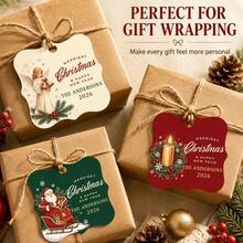 LICVIC Custom Christmas Gift Tags With Family Name, Personalized Holiday Greeting Card Tags, Cozy Winter Christmas Decor, Customized New Year Gift Labels, Customizable Hanging Present Tags, Christmas Party Decor, Holiday Gift Wrap Accent, Home Decor - Style E - View 4
