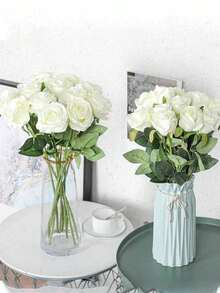 Purchase Artificial Roses, Artificial Flowers, Artificial Rose Decorations, DIY Wedding Bouquet Centerpieces, White Roses, Red Roses, Pink Roses, Blue & White Roses, Yellow Roses, Bridal Gifts, Valentine's Day Decorations, Party Decorations, Home Decor, Living Room Decor, Store Decor And Photography Props - Multicolor - View 1
