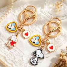 SNOOPY 12/8/4/2/1pc Cute Cartoon Snoopy Alloy Keychain, Student Couple Gift, Bag Charm, Key Ring, Backpack Pendant - Multicolor - View 19