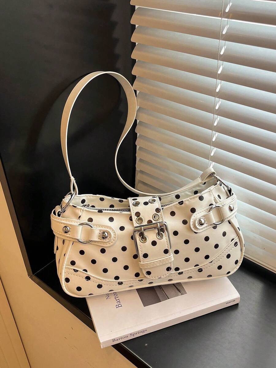 Women's Fashionable Versatile Commuter Casual Shoulder Bag, Premium Texture Lightweight Design, Waterproof Wear-Resistant Durable, Spring Autumn Winter Accessory - White - View 1