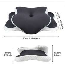 Ergonomic Memory Foam Butterfly Neck Pillow, C-Shaped/Dual Height Adjustable, Transparent Cover Support, Suitable For Side/Back/Stomach Sleeping, Sleep Aid Pillow For Travel And Home Use, Machine Washable - B - View 6