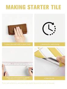 WoStick 1/10/20pcs 3D Subway Tile Self-Adhesive Backsplash Stickers, Glossy Cream Yellow Self-Adhesive Wall Tiles, Waterproof Removable, Suitable For Kitchen Bathroom Rental Home Decor - Cream Yellow Long Strip - View 7