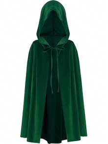 Soft Plush Plush Hooded Cape, Multi-Color Options, Long Train Design, Medieval Wizard Costume, Adult Halloween Party Cosplay Cloak - Multicolor - View 22