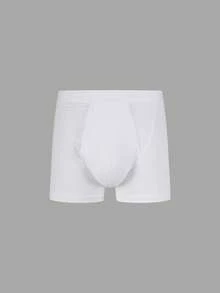 Norcotton Men's High Waist Ribbed Patchwork Underwear, 3-Layer Open Front Crotch, Enlarged Crotch Area, Boxer Briefs, 6-Pack - White - View 2