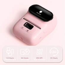 Phomemo M110 Wireless Label Printer - 203dpi Portable Label Maker, Suitable For Small Business, Office, Store - Compatible With IOS/Android And PC - Suitable For Barcode, Price, Logistics, Address And Clothing Labels - Pink - View 4