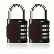 2pcs Combination Padlocks Lock Resettable 4-Digit Padlock With Combination, Combo Lock For Toolbox School Employee Locker Case Luggage Backpack - 2pcs - View 2