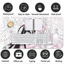 Ins Style Japanese Vintage Leather Mouse Pad Angel Girl Mouse Pad Oversized Computer Mouse Pad Cute Pink Anime Office Leather Desktop Mouse Pad - View 7