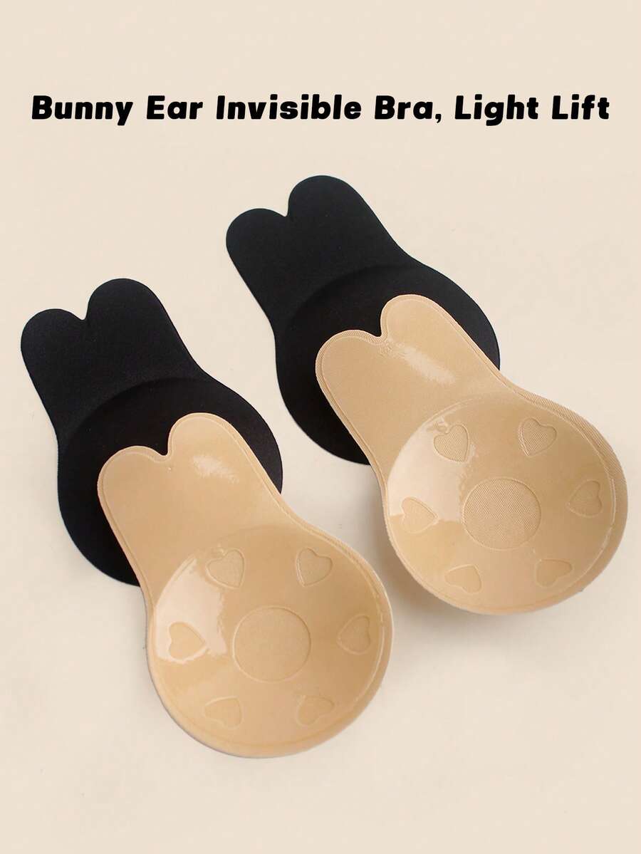Reusable Rabbit Ear Silicone Invisible Self-Adhesive Push-Up Breast Petals - Multicolor - View 1