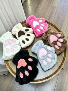 Realistic Cat Ear & Fox Tail Set, Anime Animal Ear Tail Mask & Glove Combo. Plush Realistic Animal Ears With Fluffy Tail And Decorative Mask, Elastic Material For Comfortable Wear. Suitable For Anime Conventions, COSPLAY Role Play, Theme Parties, Music Festival Outfits. Cute & Eye-Catching Personalized Gift,Halloween - A - View 9
