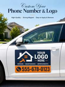 Custom Car Magnetic Signs, Personalized Logos For Your Car, Van, Truck, Waterproof Design, Promote Your Business Vehicle, Professional Printing And Die-Cutting - Multicolor - View 1