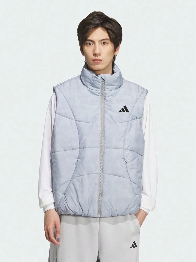 Adidas 男款 GSH VEST 百搭棉質背心 KC2755 - 藍銀色 - 查看 1