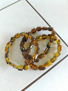 Certificate Of Authentication Natural Amber Beaded Bracelet Natural Inclusion Included Fossilized Resin Gemstone Calm And Peace Accessorized - Multicolor - View 4
