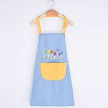1pc-Art Classroom, School Boys & Girls Sleeveless Painting Apron With Cartoon Pocket, Multi-Functional Waterproof & Paint-Resistant Apron For Elementary Students, Suitable For Children Around 1.1-1.3 Meters Height. Back To School Season - Multicolor - View 8