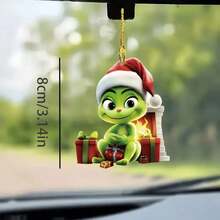 The Grinch 6/3/1pc New Green Monster Pendant, Car Rearview Mirror & Backpack Decoration, Christmas Party Decor & Photo Prop, Suitable For Christmas, Halloween, Birthday, Gift For Family & Adults - Multicolor - View 5