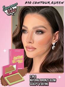 MISSLYN 2Pcs CONTOUR QUEEN Bronzing & Contouring Powder & POP OF PINK POWDER BLUSH Set, Silky Blendable Pigment, Natural Warm Glow, Face Palette Cheek/Contour, Daily/Travel/Summer, Y2K/Soft Glam/Sun-Kissed, Blush & Bronzer Set,Halloween Makeup - #10+#13 - View 4