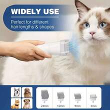 Set Vakum Perawatan Hewan Peliharaan 7-in-1, Gunting Perawatan Anjing, Penghapus Bulu Hewan Peliharaan, Perlengkapan Perawatan Hewan Peliharaan Daya Hisap Tinggi dan Suara Rendah - Steker Inggris (220-240V) - View 5