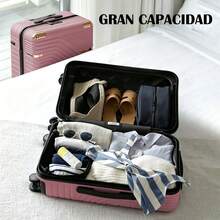 Maleta de Cabina 20 Pulgadas con Cerradura de Combinación, Maleta Rígida Impermeable con Ruedas Giratorias 360°, Equipaje de Mano Resistente, Ideal para Viajes Aéreos - Oro rosa - Ver 5