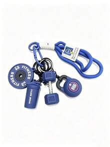 Personalized Sports Style Barbell Dumbbell Plate Keychain, Hand-Woven Fitness Keychain Set, Fashionable Versatile Fitness Kettlebell Backpack Pendant, Braided Rope Barbell Dumbbell Kettlebell Keychain, Unisex - View 16