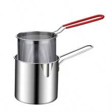 1 Set Stainless Steel Multi-Function Deep Fryer Pot With Strainer, Deep Fryer Pot, Noodle Cooking Pot, Suitable For Frying French Fries, Fried Chicken, Fried Dumplings, Cooking Noodles - View 9