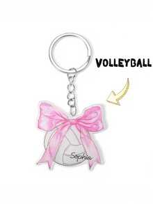Basketball, Volleyball, Soccer, Baseball, Softball Customized Keychain, Ideal Birthday Party Gift For Sports Enthusiasts, Keychain Can Be Customized With Name - Multicolor - View 10