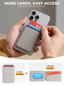 EIGIIS Magnetic Phone Wallet, Magnetic Stand Card Holder, Adjustable Stand With 3-5 Card Slots, Suitable For Daily Use, Modern Wallet Design, Durable Wallet Compatible With All Phones, Magnetic Phone Accessory - Multicolor-2 - View 5