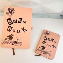 Hardcover Notebook, Burn Book Halloween Witch Print Journal, A5 & A6 Lined Writing Notebook With Elastic Band, 192 Pages Travel Diary Notepad - Lined Notebook - View 2