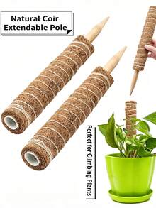 Monstera Plant Support Moss Pole, Stackable Coconut Fiber | Moss Totem Support Rod High Stand Plant Growth Pole Indoor Live Plant Moss Fixing Rack - Multicolor - View 3