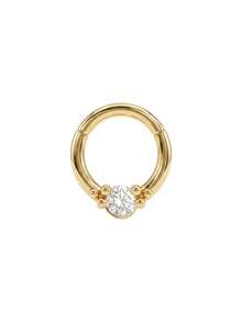 1pc 925 Sterling Silver Round Zirconia Seamless Hoop Earring – Cartilage Ring, Helix Ring, Nose Ring, Septum Ring, Seamless Clicker Earring, Mini Earring, Tragus Ring, Cartilage Piercing Ring, Silver Seamless Cartilage Earring, Suitable For Men And Women Daily Wear - Seamless Round Stone - View 11