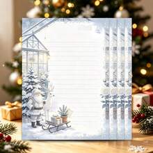 Christmas Theme Stationery, 30 Sheets/Pack, Suitable For Letter Writing Or Note Taking, High-Quality Paper Easy To Use, Festive Artistic Border Design - Rectangle - View 8