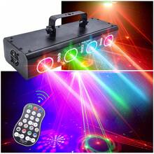 Party Lights DJ Disco Lights 4-Beam 9 LED 3D Pattern Effect Multiple Modes DMX Audio Sound Activated Strobe Lights Suitable For Stage Lighting Projector Home Party Karaoke Bar Birthday Holiday Club KTV Dance Hall Decoration - US B Type Plug(110-127V) - View 3