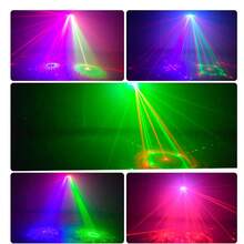 Party Lights DJ Disco Lights 4-Beam 9 LED 3D Pattern Effect Multiple Modes DMX Audio Sound Activated Strobe Lights Suitable For Stage Lighting Projector Home Party Karaoke Bar Birthday Holiday Club KTV Dance Hall Decoration - US B Type Plug(110-127V) - View 4