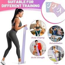 1pc/3pcs Yoga Fitness Resistance Bands | Unisex High-Intensity Elastic Bands, Stackable, High Tension, Available In Purple, Pink And Blue - TPE Material - A - View 5