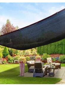 Multiple Sizes Available, 1pc 90% UV Blockage Woven Sunshade Fabric With Grommets - Multicolor - View 4