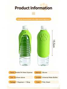 1Pc Portable Pet Water Bottle Adapter, Universal Water Drinking Bowl Attachment, Leak‑Proof Pet Water Feeder For Dog Cat Outdoor Walking Travel Pet Accessory - Pet Outdoor Water Bowl [Green] - View 6