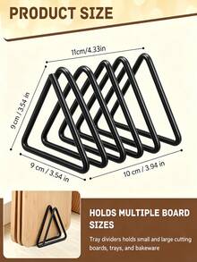 Heavy Duty Metal Cutting Board Rack, Triangular Cutting Board Holder, Baking Sheet Storage Rack, Kitchen Storage Rack For Storing Cutting Boards, Plates And Pot Lids, Space-Saving Cabinet Countertop Organizer, Home Decor, Kitchen Accessories - Multicolor - View 5