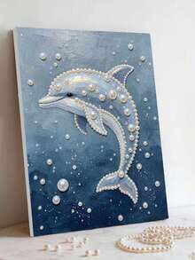 Pearl Painting Adopts Whale Pattern Design Diy Handmade Sticky Diamond Creative Diamond Painting Kit With Tools And Pearl Diamond Bag Suitable For Home, Office Decoration, Gift For Handicraft Lovers, Unframed - A - View 3