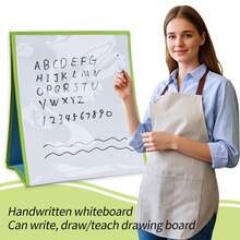 Double-Sided Felt Board, Foldable Felt Story Board, Portable Game Board For Family And Classroom Interactive Games, Handwriting & Drawing On Front, Felt Pattern Decoration On Back (Accessories Not Included), 15.9X13.8in - White - View 3