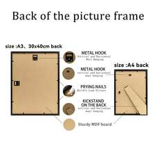 Mosearon 3pcs/2pcs/1pc Minimalist MDF Photo Frame, A4 Certificate Frame, 30*40cm Poster Frame, No Backing Paper, With Transparent Acrylic Panel; Suitable For Living Room, Bedroom And Gallery Wall Decor - MDF - View 6