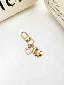 1pc 26 Letters Oil Drop Hollow Heart Pendant Initial Keychain, Bag Charm Pendant, Copper Material, Perfect Gift For Couples And Friends - Random Color - View 25