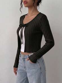 Women Cardigans - Black - View 2