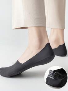 3/7/12/15/24 Pairs Men's Non-Slip Invisible Low-Cut Inner Socks, Thin Breathable Nylon Silicone Heel Anti-Slip Sports Casual Back-To-School Socks - Multicolor - View 5