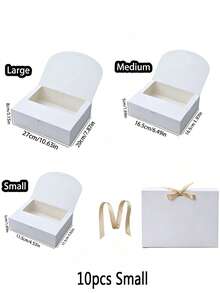 10/4/2 Packs - White Covered Gift Box With Ribbons, Suitable For Bridesmaid Invitations, Weddings, Birthday Gifts, Party Showers And Other Parties, Valentine's Day Gifts And Other Occasions. - Multicolor - View 10