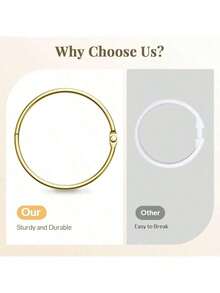 10/30/50 Pcs Shower Curtain Rings, Rustproof Bathroom Shower Curtain Hooks, Round Decorative Shower Curtain Rings And Hooks, Curtain Metal Shower Rings, Loose Leaf Ring Inner Diameter 2 Inches (Approx. 5 Cm), (Gold, Silver, Black) - Multicolor - View 5