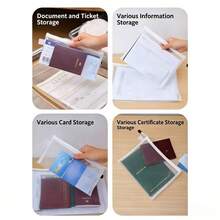 1/3/6pcs File Sorting Bag, Portable International Travel ID Card, Boarding Pass Card Box, Protective Passport Storage Bag - Transparent - View 2