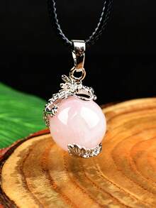 Natural Crystal Beads Pendant Crystal Round Beads Necklace Polished Mineral Specimen Craft Fashion Pendant Gift - Pendant - View 10