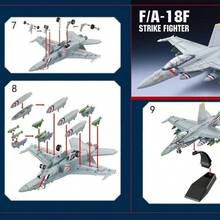 Mainan Pesawat Skala 1:72 Baru - Model Plastik F/A-18 Hornet Falcon VFA-2 - Model Kelas Kolektor - Jet Tempur - MultiWarna - View 8