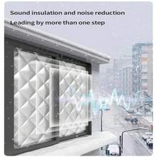 Punch‑Free Winter Thermal Window Curtain, Thick Cold‑Proof Wind Blocking Insulated Window Cover For Bedroom - Silver - View 3