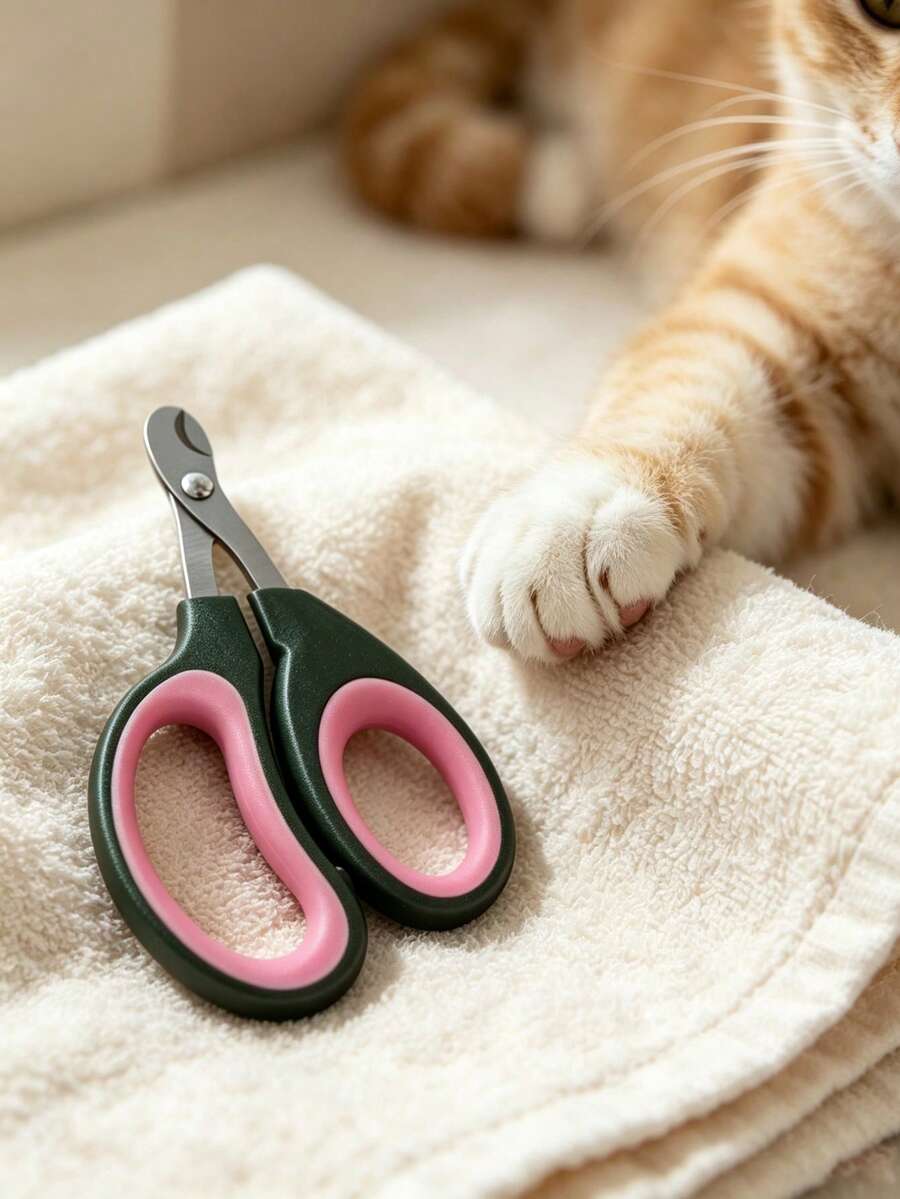 Cat & Dog Pet Accessories, Multi-Color Stainless Steel Pet Nail Clippers, Ergonomic Easy-Grip Trimming, Precise Angled Blade, Suitable For Small Pets Cats Dogs Rabbits Guinea Pigs Birds Reptiles, Home Pet Claw Care Supplies